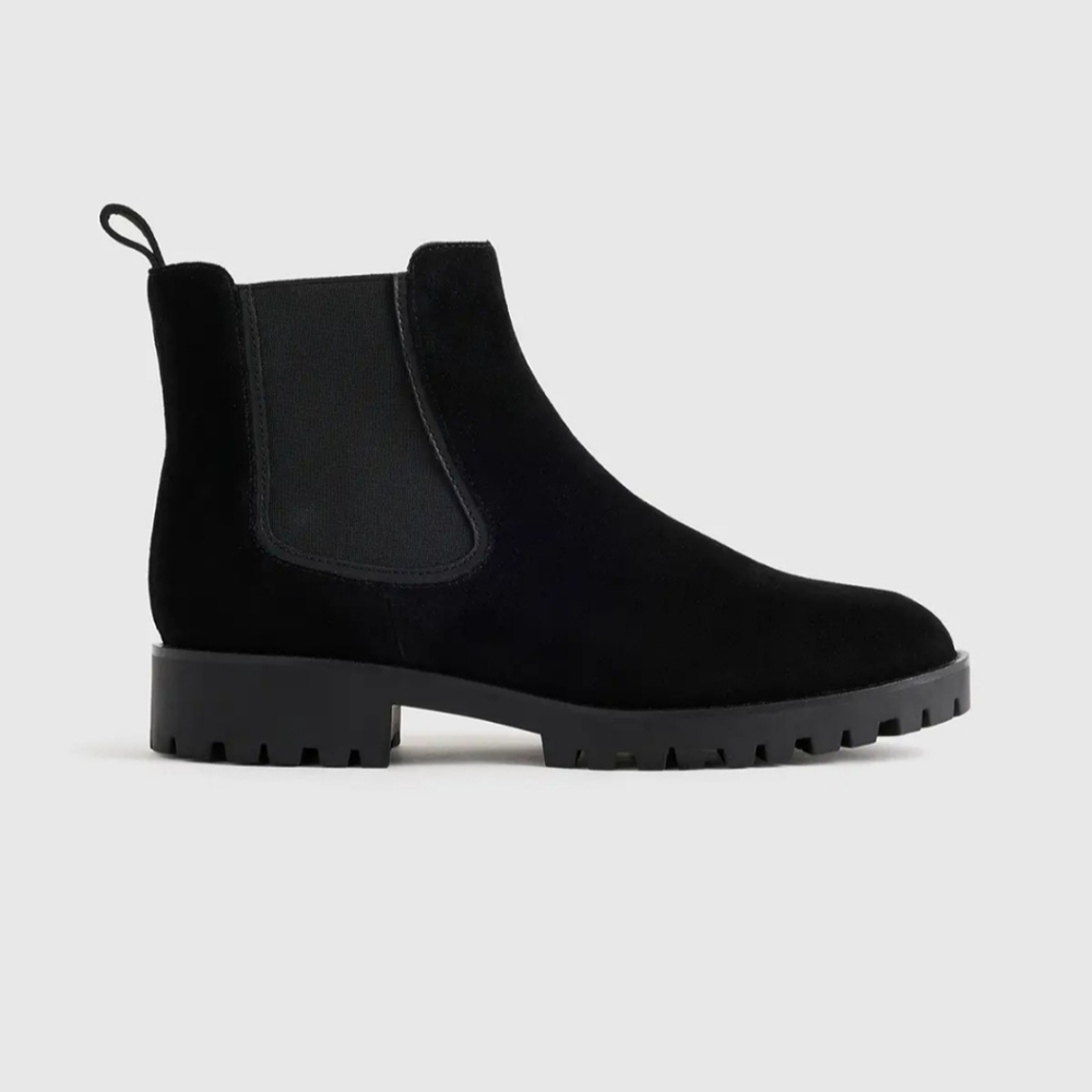 Quince Black Chelsea Lug Sole Boots Italian Suede - Picture 2 of 7